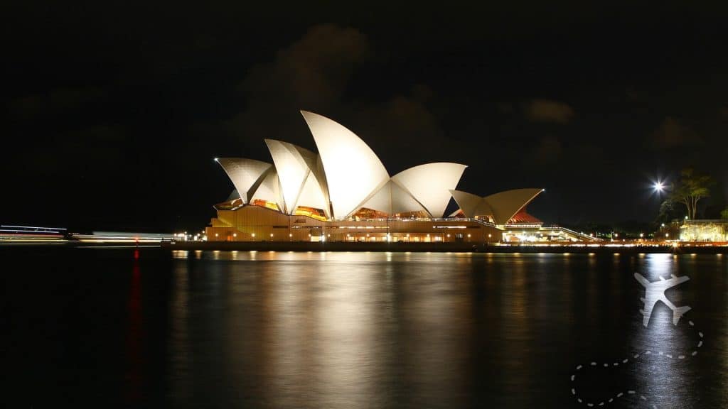 Sydney Opera House at night from Dawes Point