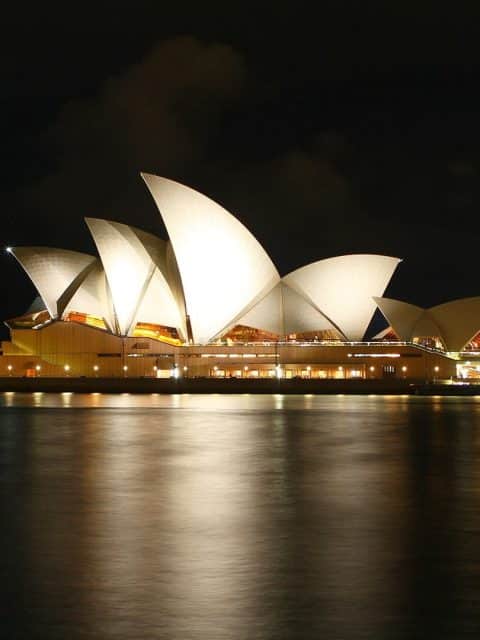 Sydney Opera House at night from Dawes Point