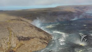 Fagradalsfjall lava lake near caldera